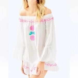 Lilly Pulitzer Womens Nemi Coverup in Resort White & Pink Beachy Vacay Size XS